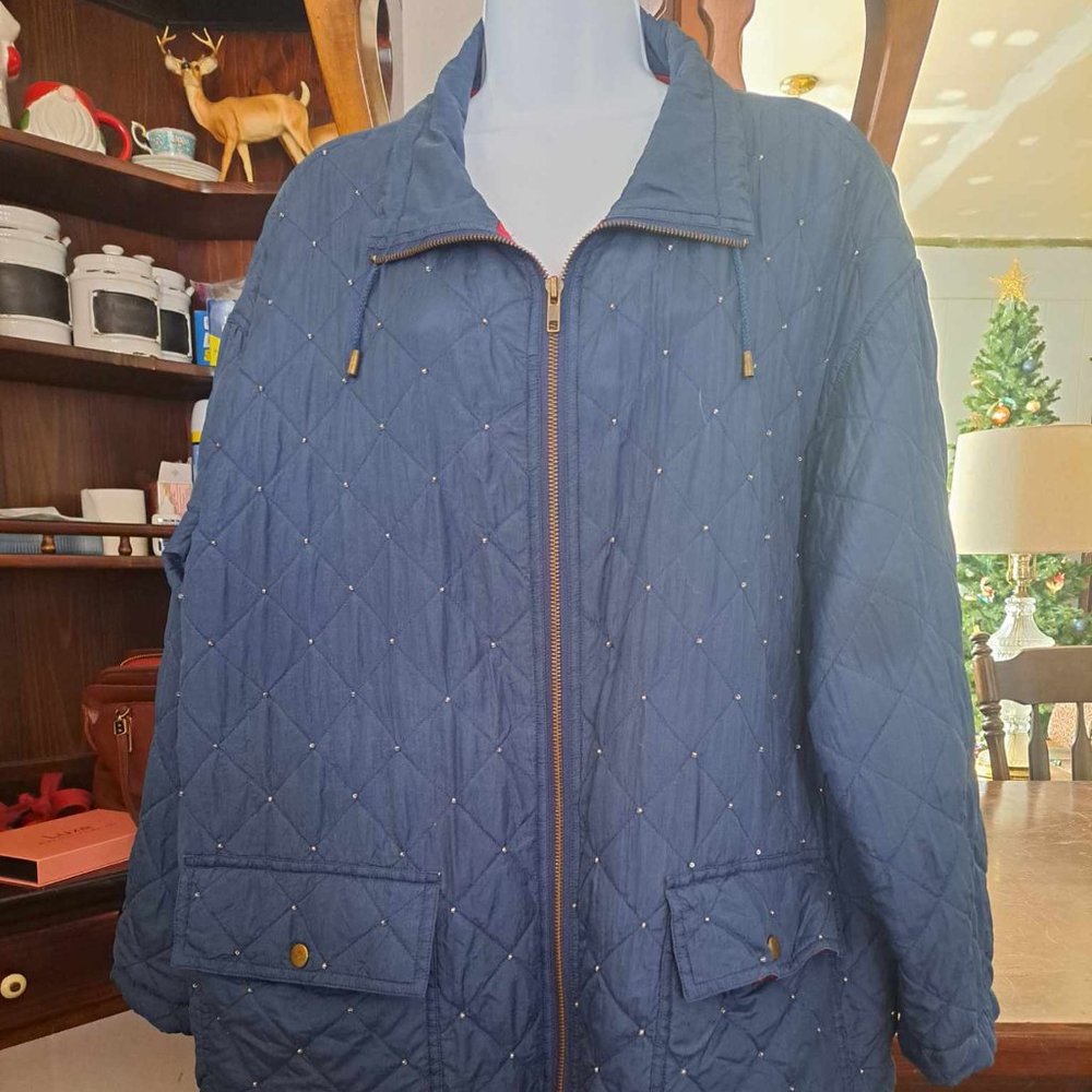Vintage Carole Little Sport 100% Silk Quilted Jacket